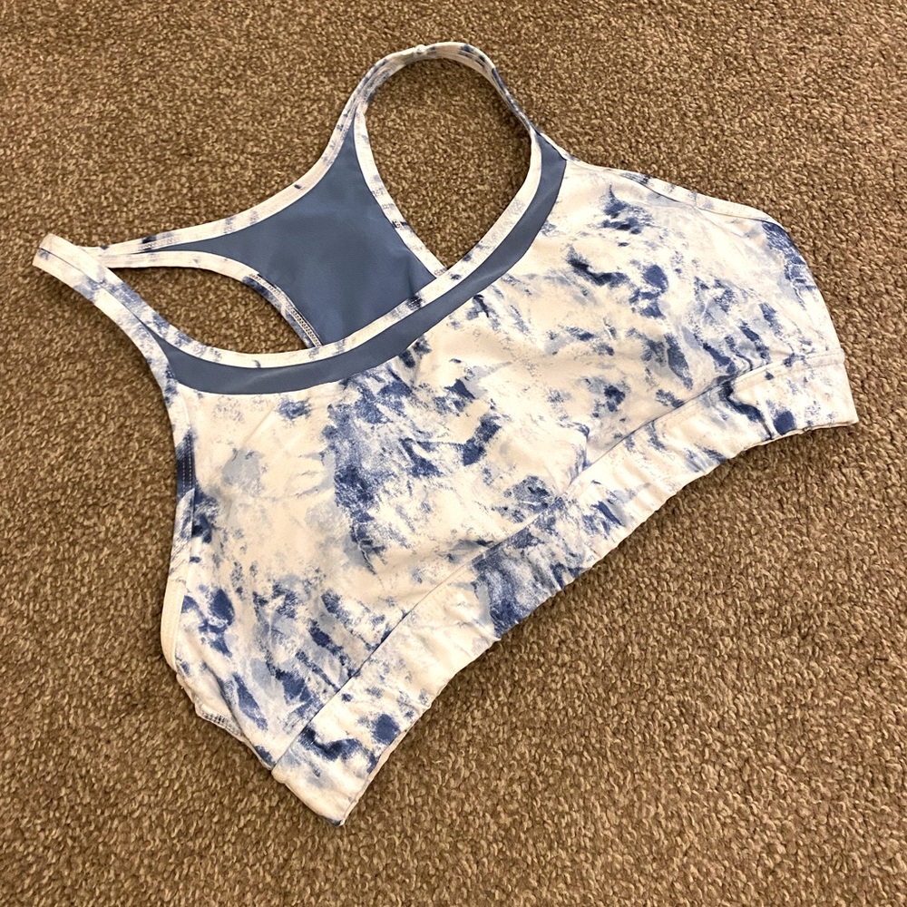 Blue Tie Dye Sports Bra